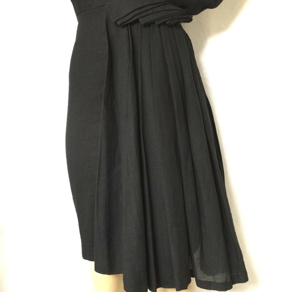 Cher Michel Klein Black Dress Asymmetric Sleeveles - Picture 7 of 8